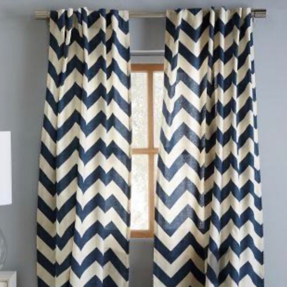 West Elm Other - West elm  Cotton Canvas Zigzag Curtain